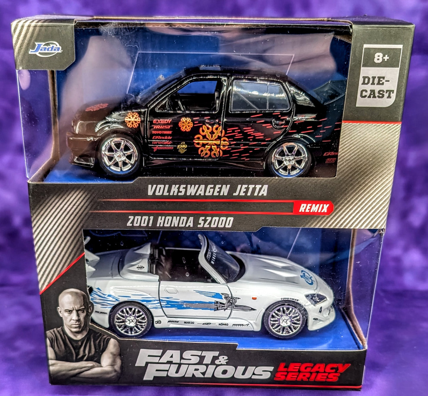 Jada 1:32 Fast & Furious Legacy Series Remix Volkswagen Jetta & 2001 Honda S2000 Twin Pack