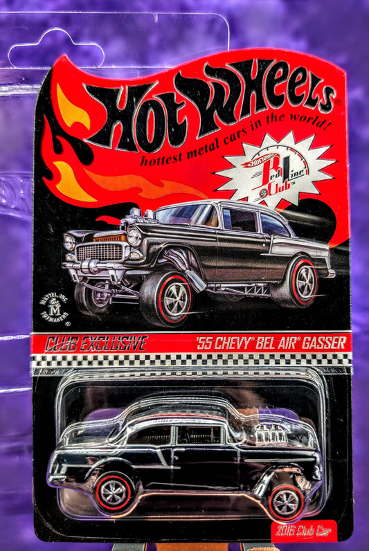 Hot Wheels RLC '55 Chevy Bel Air Gasser #00344/03000 w/ Button - 2016 Club Car - Red Line Club - Very Low Number