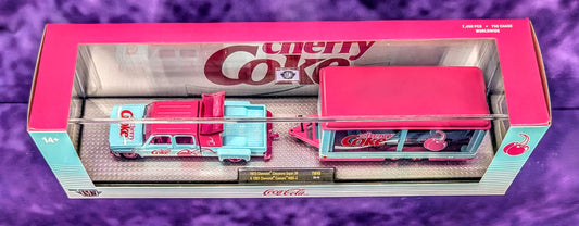 CHASE M2 Machines 1973 Chevrolet Cheyenne Super 30 & 1985 Chevrolet Camaro IROC-Z - Cherry Coke - Truck-Loads