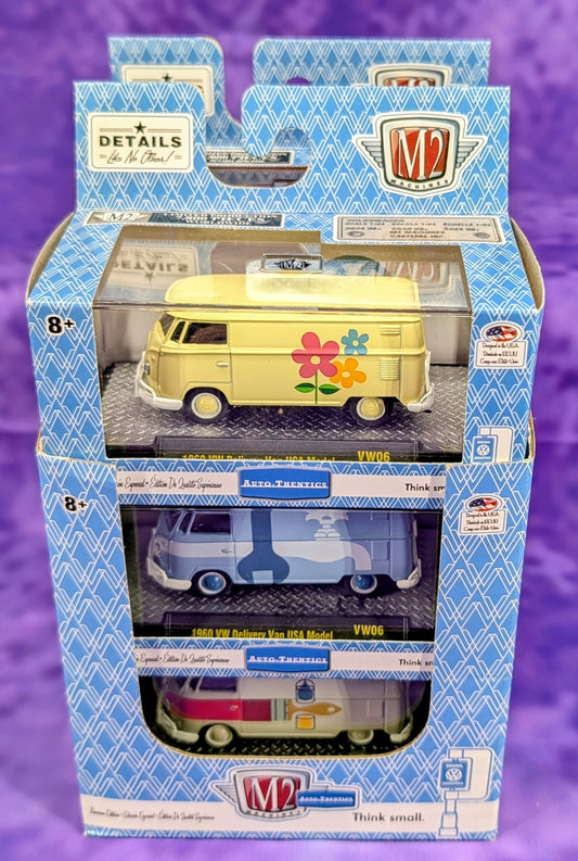 M2 Machines Volkswagen Bus Set of 6 Vans w/ Sleeve - Auto-Thentics