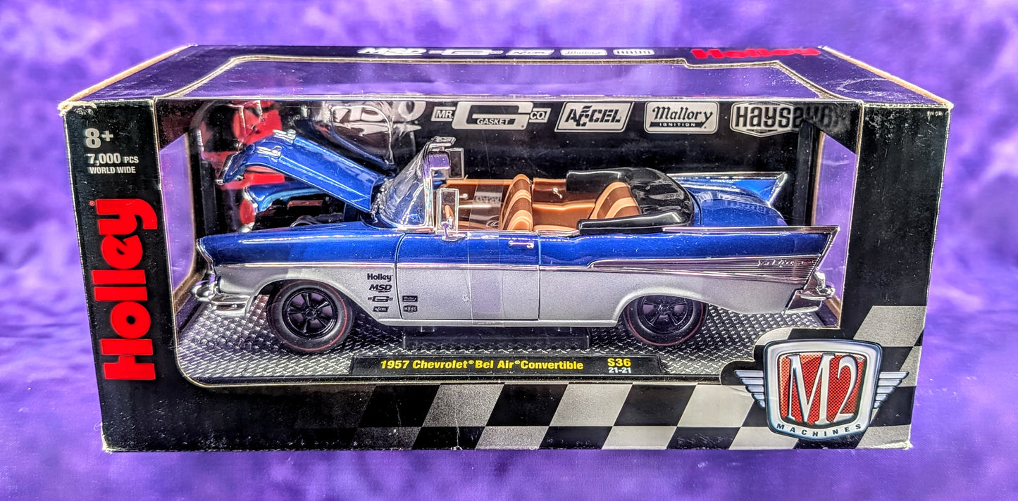 M2 Machines 1957 Chevrolet Bel Air Convertible - Holley - 1:24 Scale