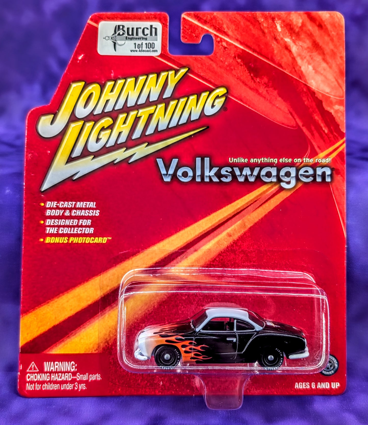CHASE Johnny Lightning 1966 Volkswagen Karmann Ghia - 1 of 2 White Lightning - Burch Engineering 1 of 100