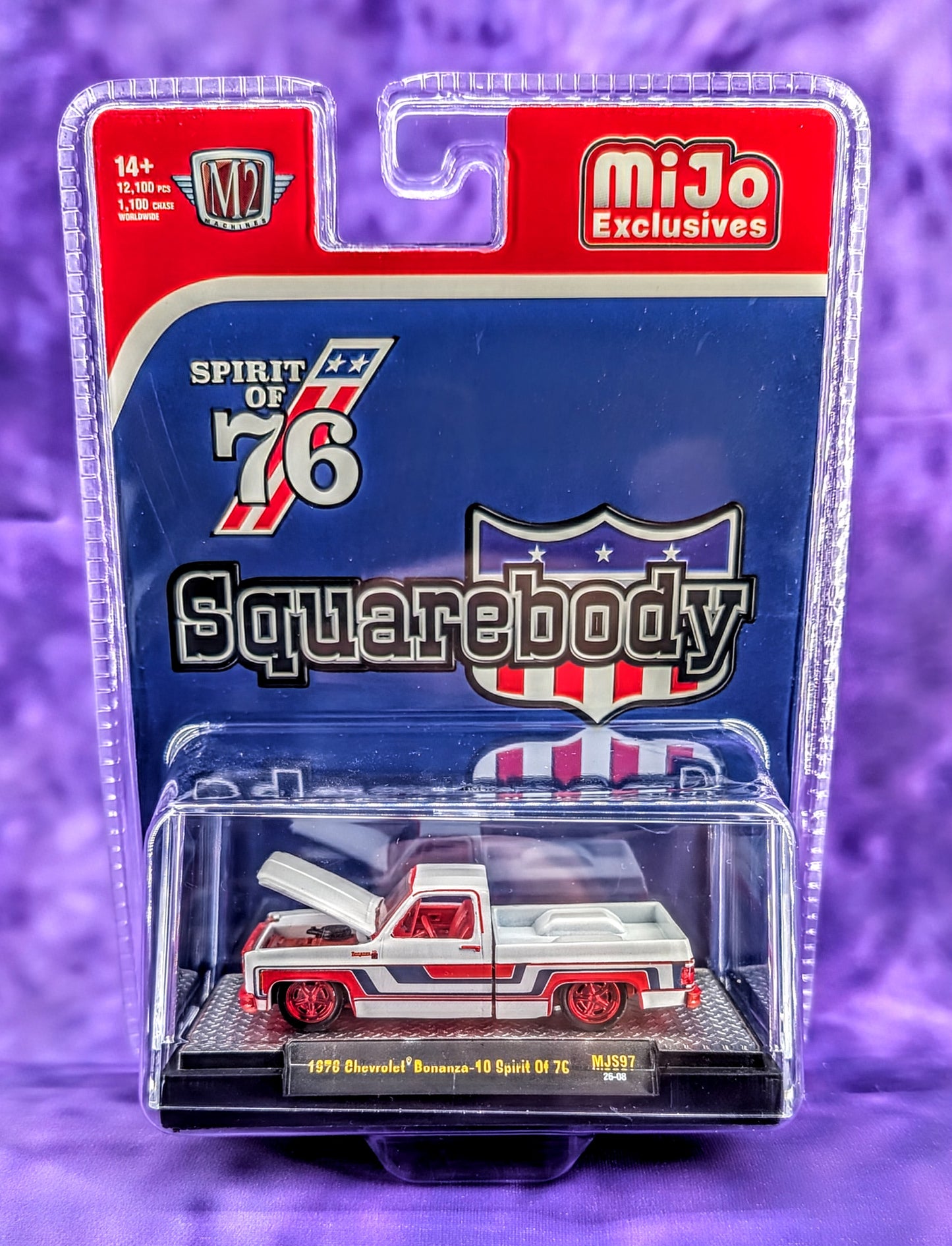 CHASE M2 Machines MiJo Exclusives 1976 Chevrolet Bonanza-10 - Spirit of '76 - White