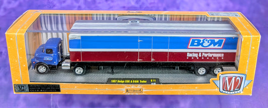 M2 Machines 1957 Dodge COE & B&M Trailer - R11 14-02