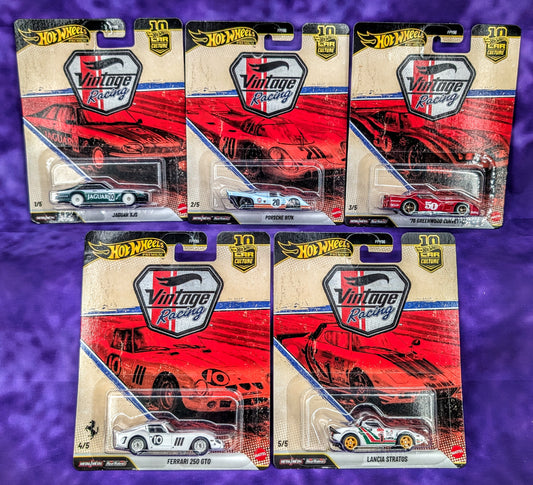 Hot Wheels Vintage Racing (Ferrari, Porsche) - Set of 5 - Car Culture - Premium