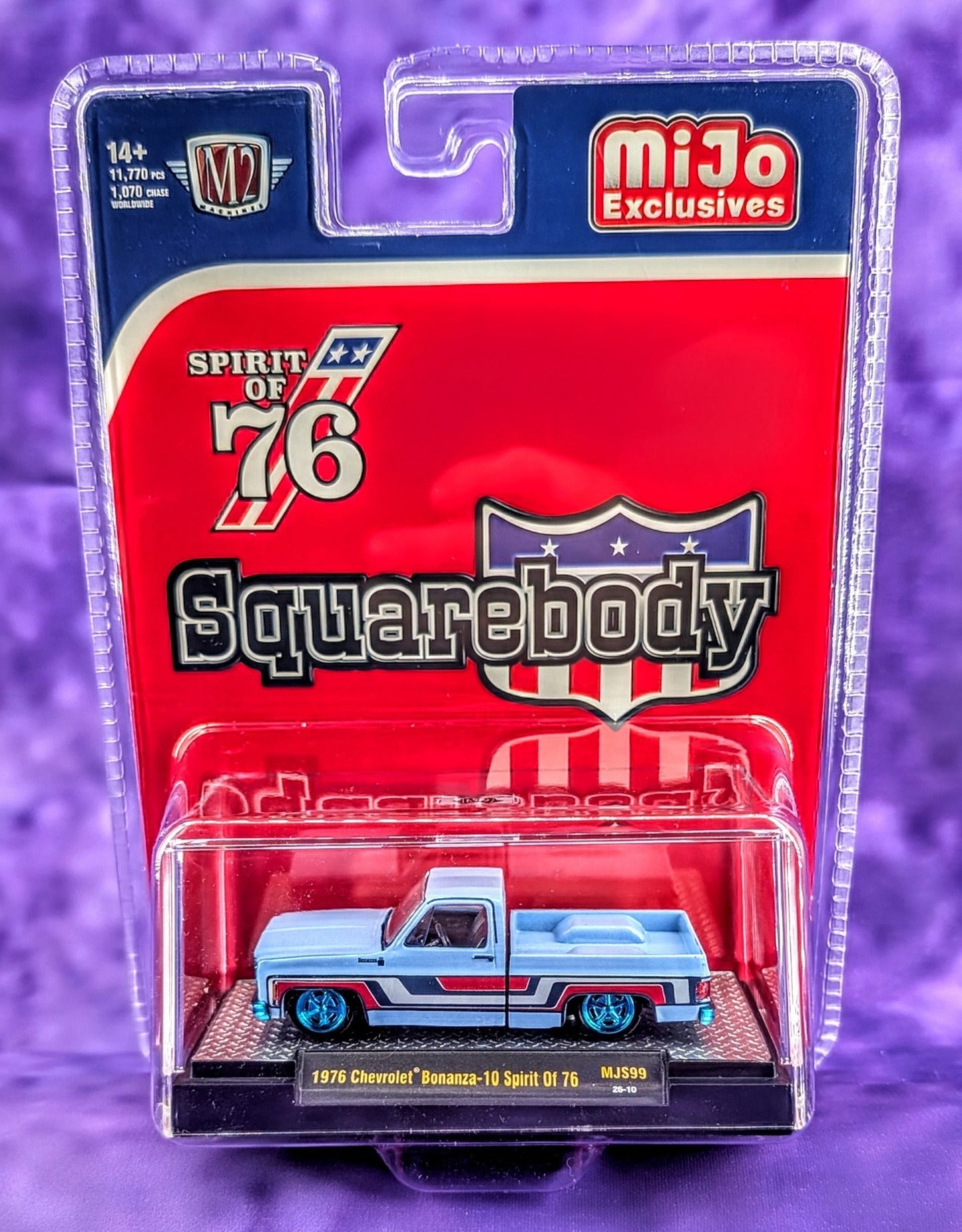 CHASE M2 Machines MiJo Exclusives 1976 Chevrolet Bonanza-10 - Spirit of '76 - Blue