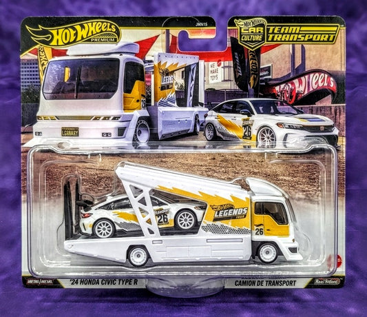 Hot Wheels '24 Honda Civic Type R & Kousoku Hauler - Legends Tour - Team Transport - Premium