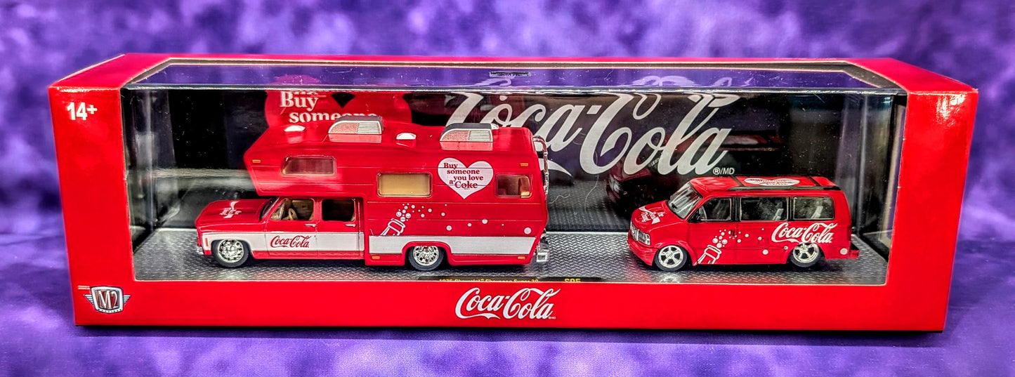 M2 Machines 1975 Chevrolet Cheyenne Super 30 & 1995 GMC Safari Van - Coca-Cola Auto-Haulers