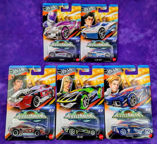 Hot Wheels Acceleracers - Set of 5 Cars - Silver Series