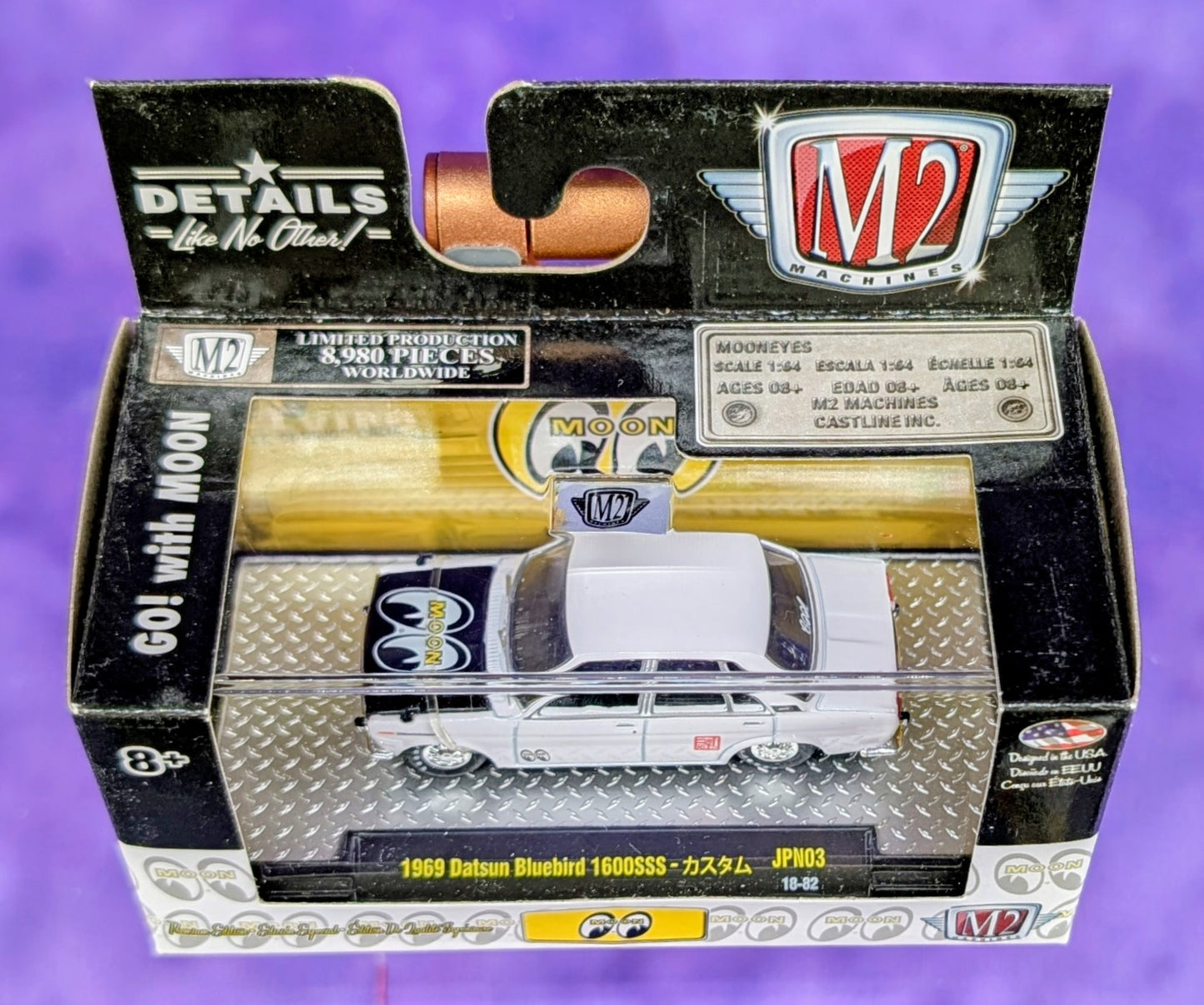 M2 Machines 1969 Datsun Bluebird 1600SSS - Mooneyes - JPN03 18-82