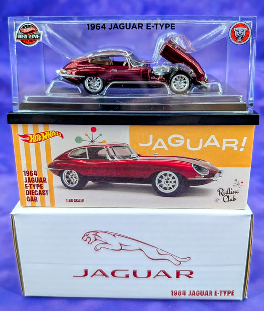 Hot Wheels RLC 1964 Jaguar E-Type- Red Line Club- Acrylic - New in Box