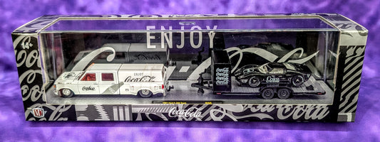 M2 Machines 1987 Ford F-350 Truck & 1966 Ford GT40 MK II - Coca-Cola Auto-Haulers