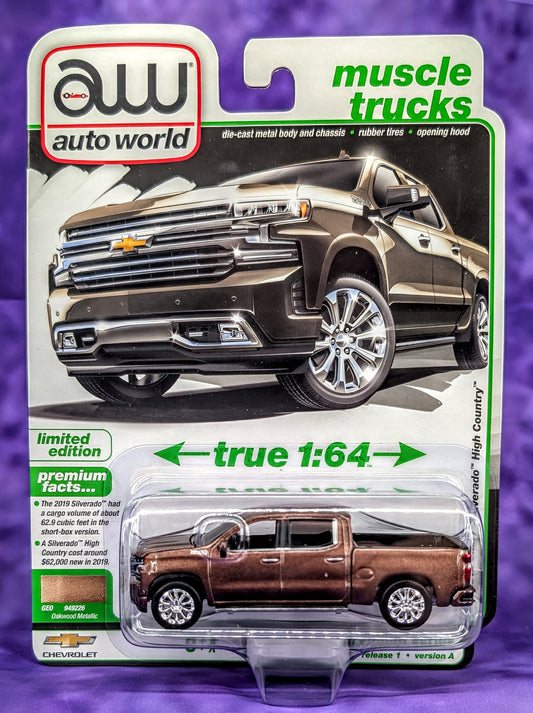 Auto World 1:64 Muscle Trucks – 2019 Chevrolet Silverado High Country (Oakwood Metallic)