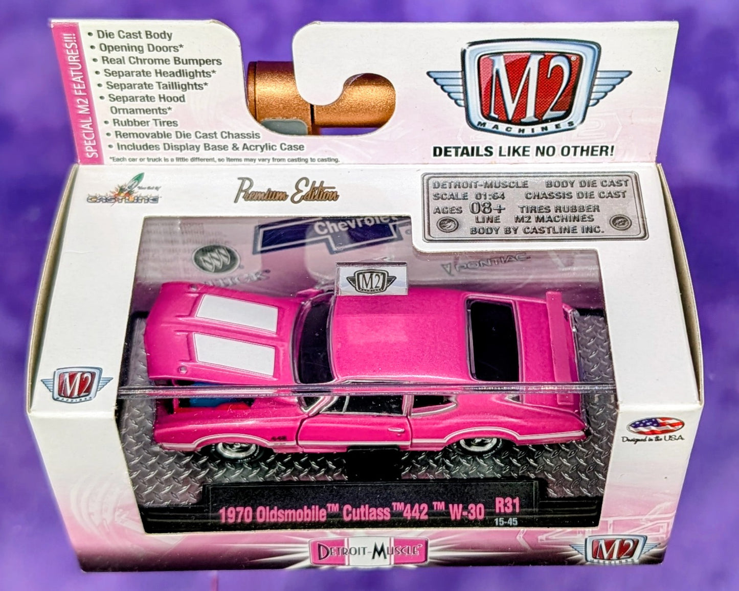 M2 Machines 1970 Oldsmobile Cutlass 442 W-30 - R31 15-45