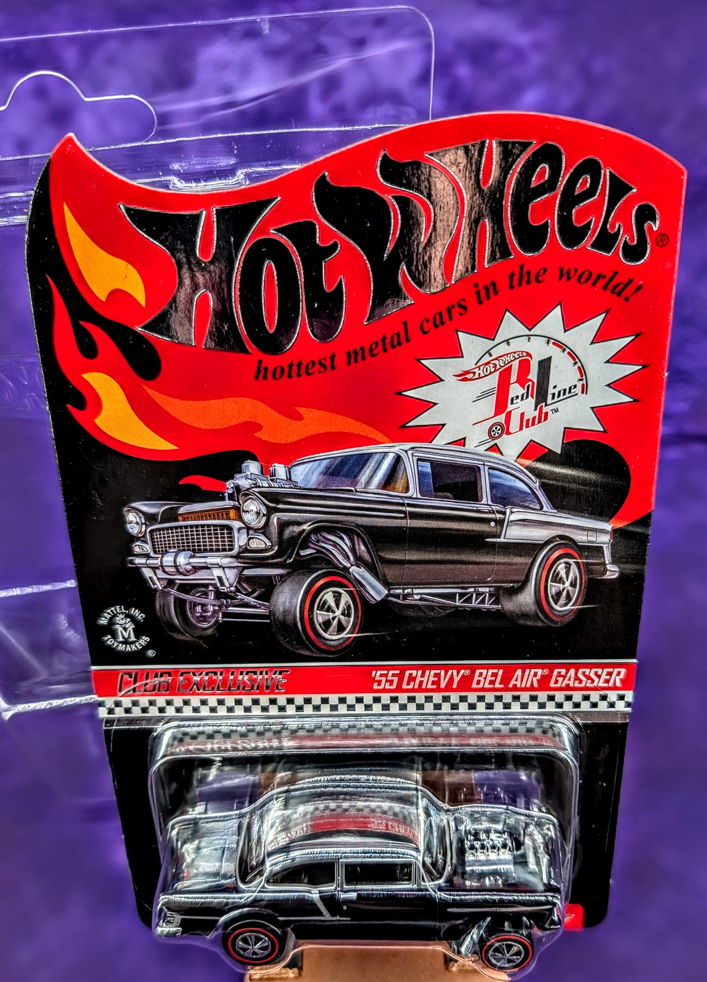 Hot Wheels RLC '55 Chevy Bel Air Gasser #00344/03000 w/ Button - 2016 Club Car - Red Line Club - Very Low Number