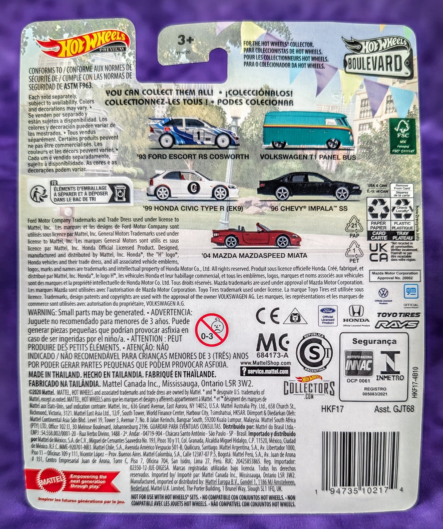 Hot Wheels '93 Ford Escort RS Cosworth - Boulevard #71 - Premium