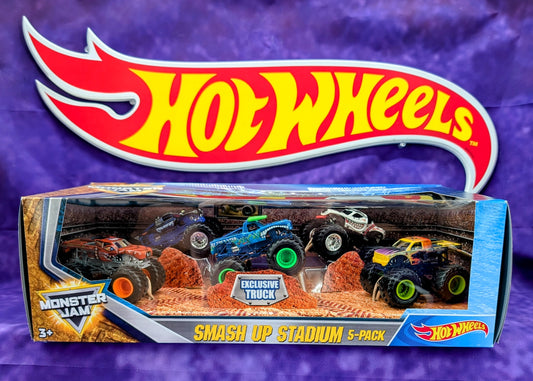 Hot Wheels 2018 Monster Jam Smash Up Stadium 5-Pack - feat. El Toro Loco Exclusive - VHTF