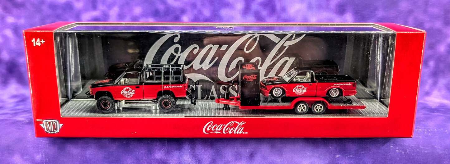 M2 Machines 1998 GMC Sierra 1500 4x4 & 1995 GMC S15 Sonoma - Coca-Cola - Auto-Haulers