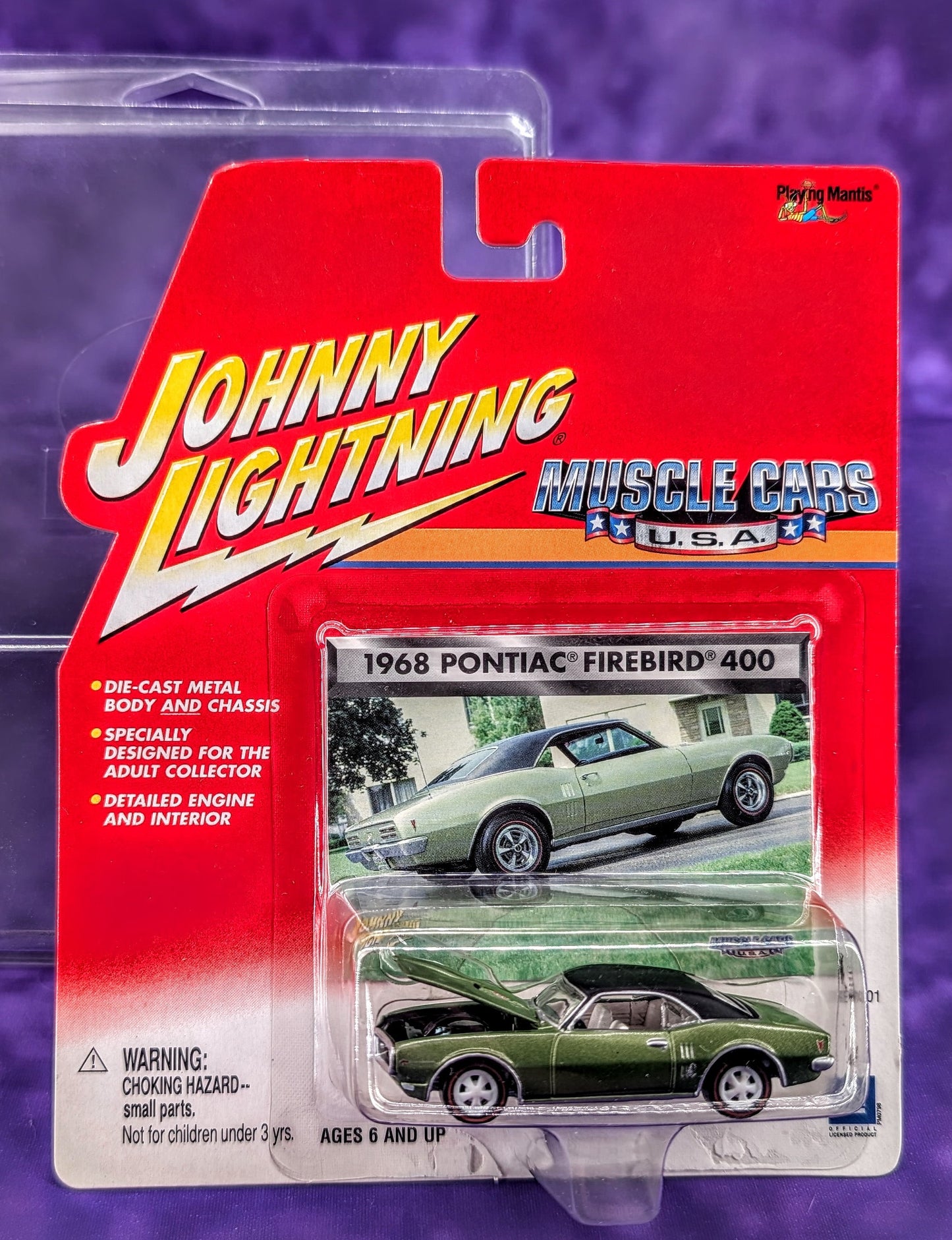 CHASE Johnny Lightning 1968 Pontiac Firebird 400 - White Lightning - w/ Protector