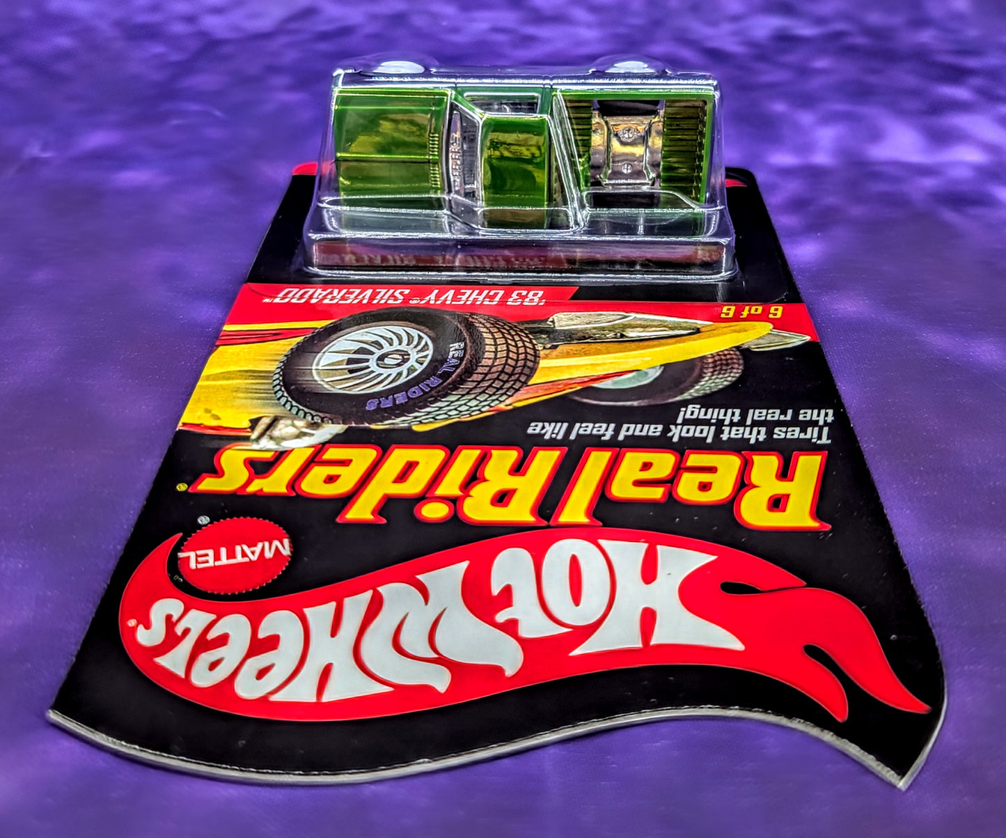 Hot Wheels RLC '83 Chevy Silverado - Real Riders Series 8 (Antifreeze w/ Chrome Center) Limited 02587/3000 - Red Line Club