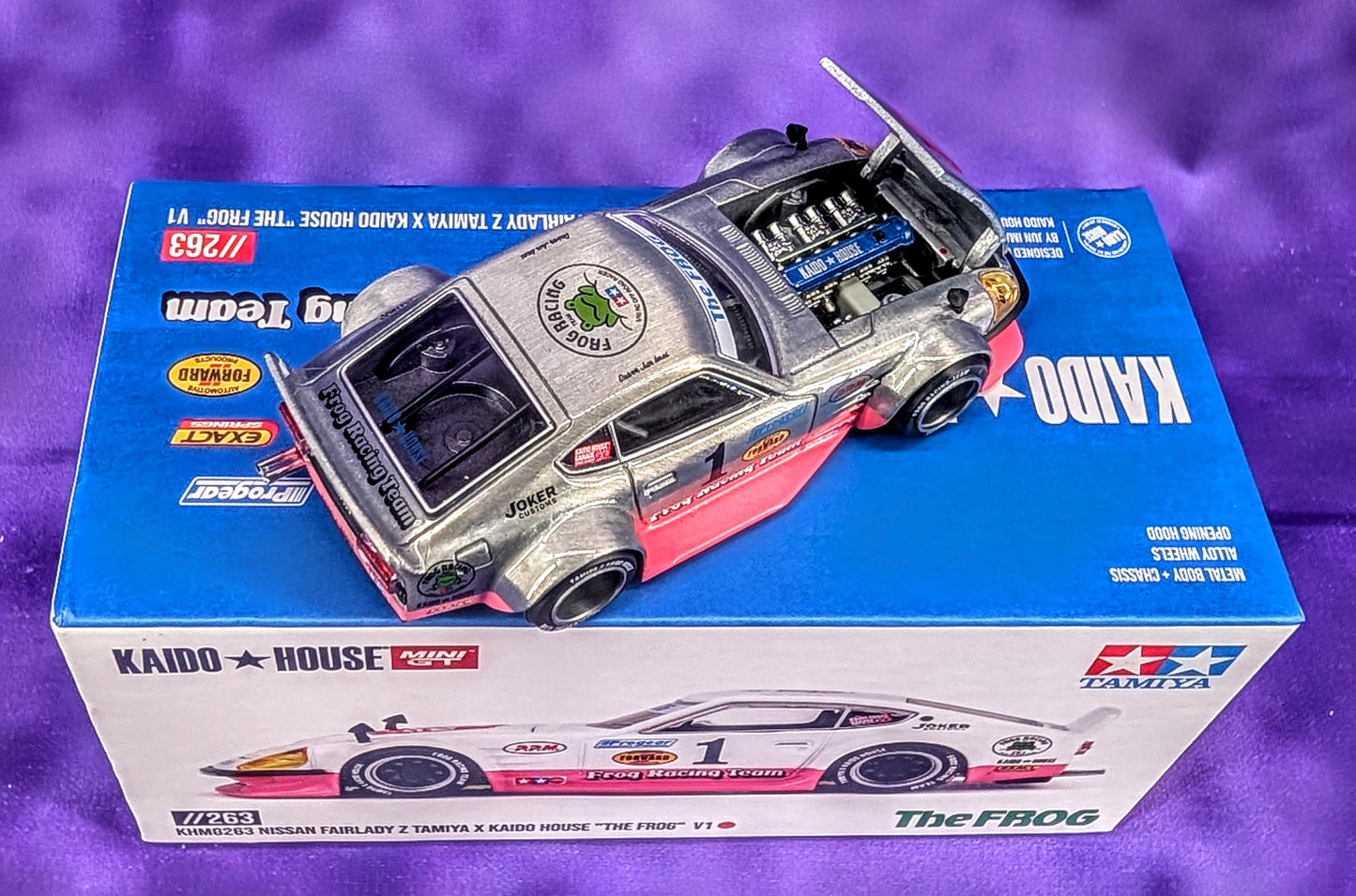 CHASE Kaido House x Mini GT Nissan Fairlady Z Tamiya "The Frog" V1 - # 263 - RAW Metal