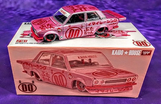 Kaido House x Mini GT 1:64 Datsun 510 Pro Street Buta V1 – Pink