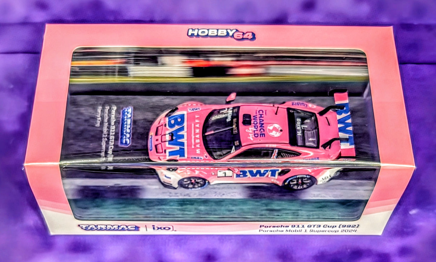 Tarmac Works x IXO Porsche 911 GT3 Cup (992) - BWT Porsche Mobil 1 Supercup 2024 - Hobby64 Series
