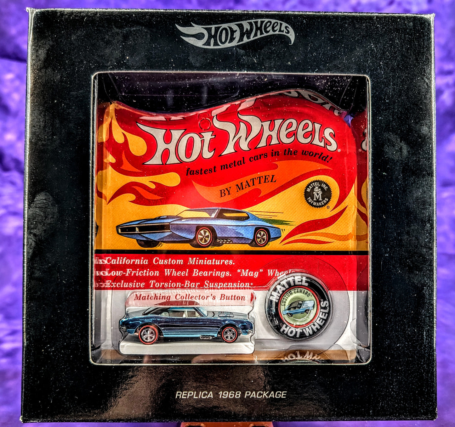 Hot Wheels RLC Original 16 Replica Custom Camaro & Button #02037/03000 - 2018 Red Line Club