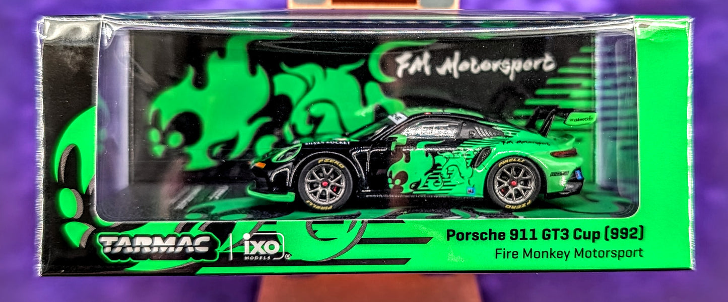 Tarmac Works 1:64 Porsche 911 GT3 Cup (992) Fire Monkey Motorsport – ixo Models Hobby64