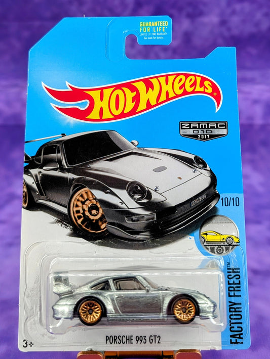 Hot Wheels Porsche 993 GT2, 2017 ZAMAC, Protector Included