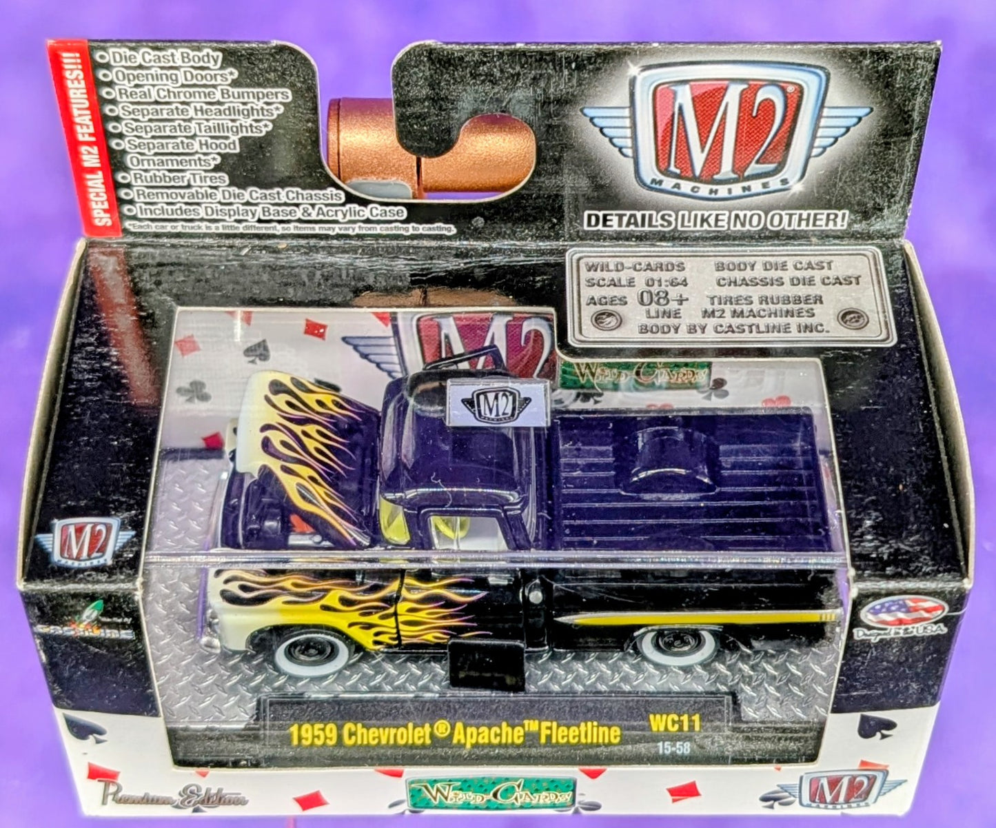 M2 Machines 1959 Chevrolet Apache Fleetline - Wild Cards - WC11 15-58