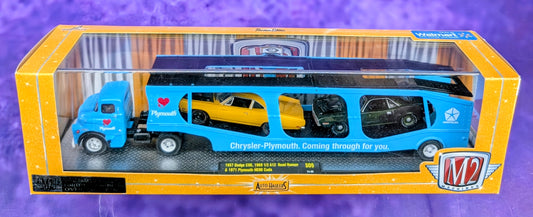M2 Machines 1957 Dodge COE, 1969 1/2 A12 Road Runner & 1971 Plymouth HEMI Cuda - Walmart Exclusive - S09 14-08