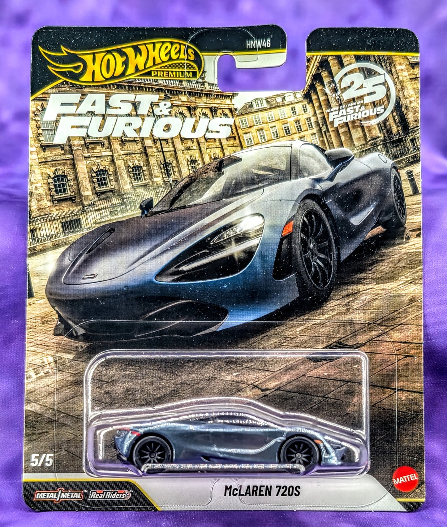 Hot Wheels Fast and Furious 25th Anniversary Complete 5-Car Set w/ CHASE Supra - Premium