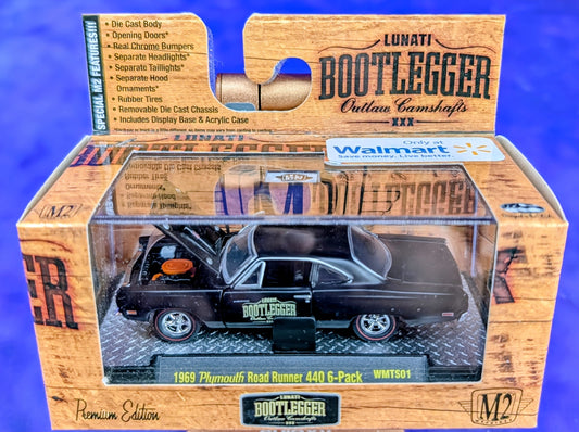 M2 Machines 1969 Plymouth Road Runner 440 6-Pack - Lunati Bootlegger Cams - Walmart Exclusive - WMTSO 15-22