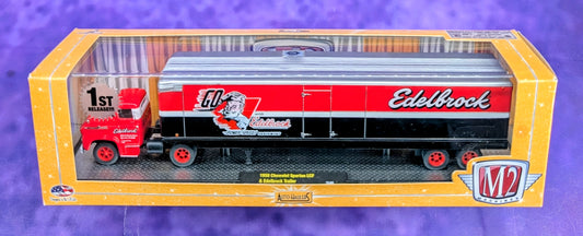 M2 Machines 1958 Chevrolet Spartan LCF & Edelbrock Trailer - 1st Release - 11-04