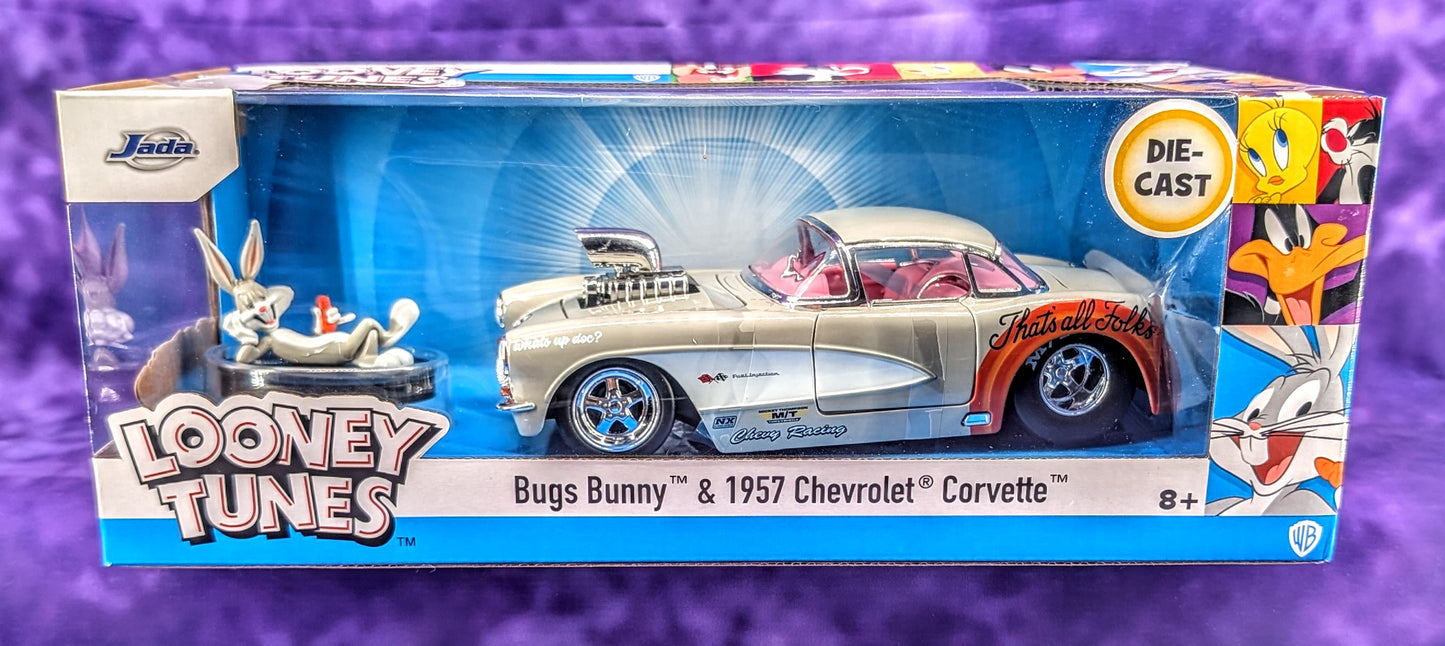 Jada Looney Tunes Bugs Bunny & 1957 Chevrolet Corvette - 1:24 Scale