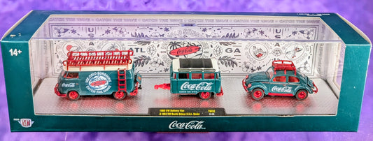 CHASE! M2 Machines 1960 VW Delivery Van & 1953 VW Beetle Deluxe U.S.A. Model - Coca-Cola - TW32 24-09