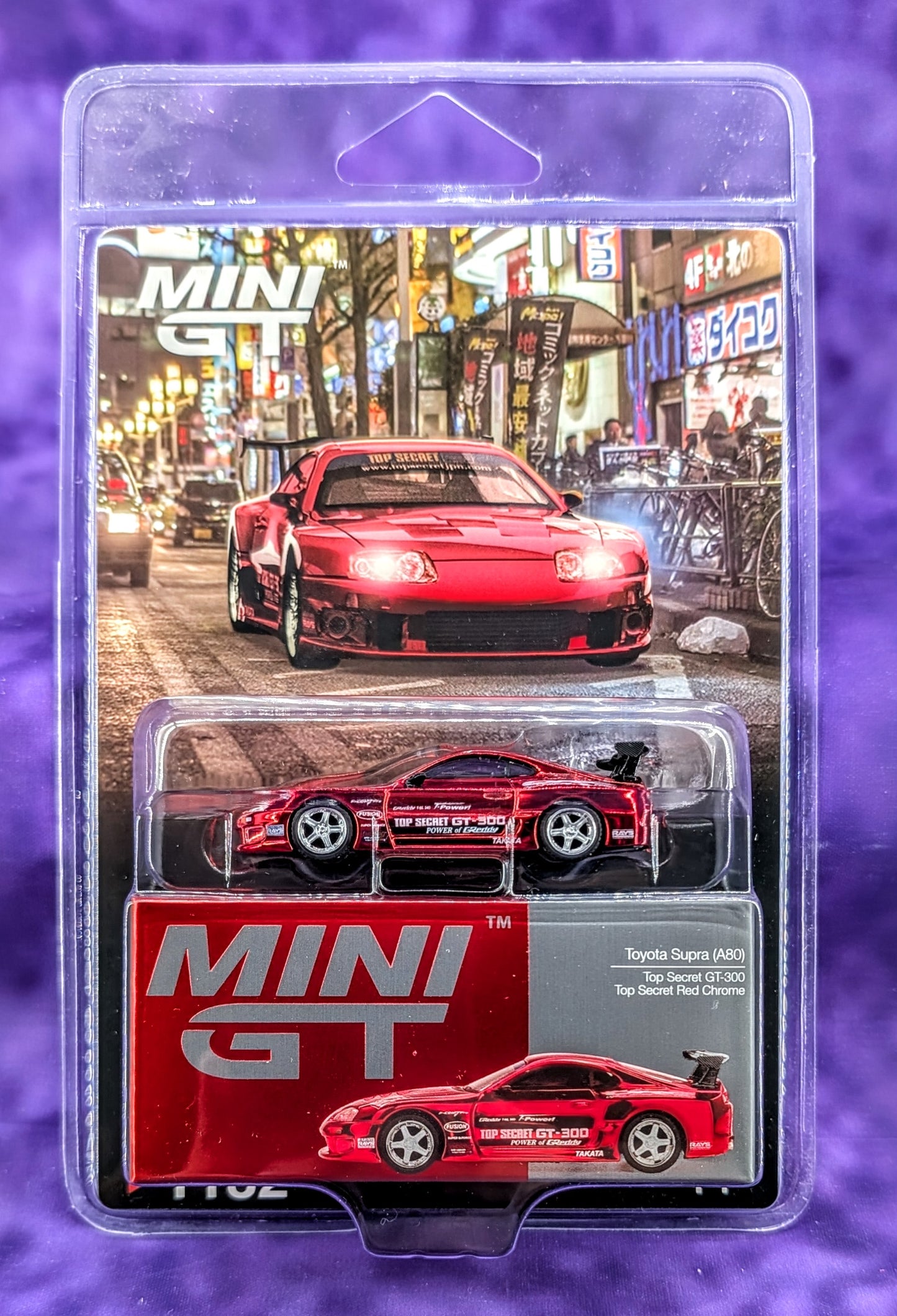 Mini GT Toyota Supra (A80) Top Secret GT-300 - Top Secret Red Chrome