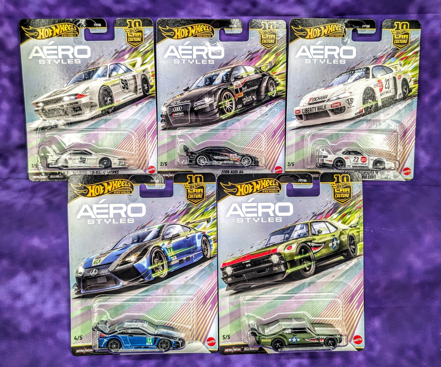Hot Wheels Aero Styles Set of 5 - Car Culture - Premium