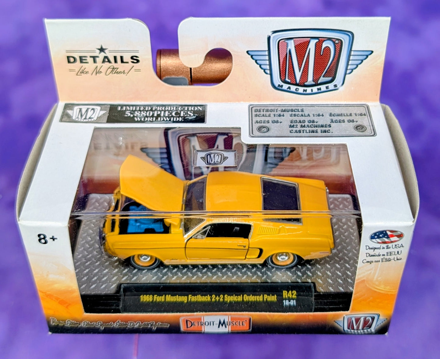 M2 Machines 1968 Ford Mustang Fastback 2+2 Speical Ordered Paint - R42 18-01