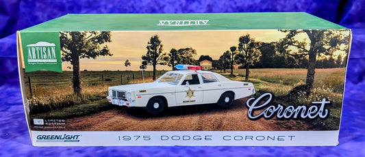 Dukes of Hazzard 1975 Dodge Coronet Police Car - 1:18 Scale - Greenlight Artisan Series - New in Box
