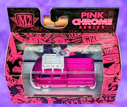 M2 Machines 1959 VW Double Cab Truck USA Model - Pink Chrome Series - R01 24-03
