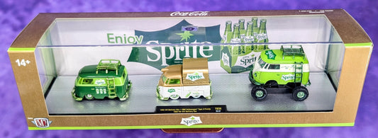M2 Machines CHASE 1960 Volkswagen Type 2 Pickup with 1960 VW 4X4 Delivery Van and a 1960 VW Delivery Van - Sprite - TW39 25-07