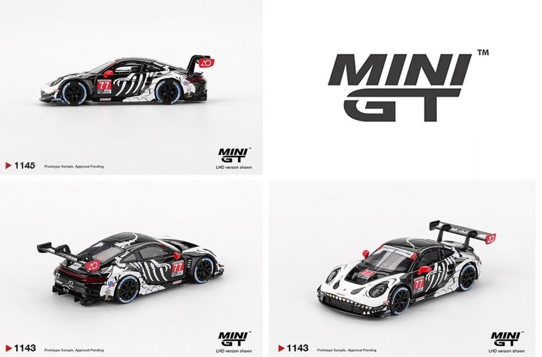 Mini GT "Skelly" Porsche 911 GT3 R #77 2025 IMSA Petit Le Mans AO Racing - #1143
