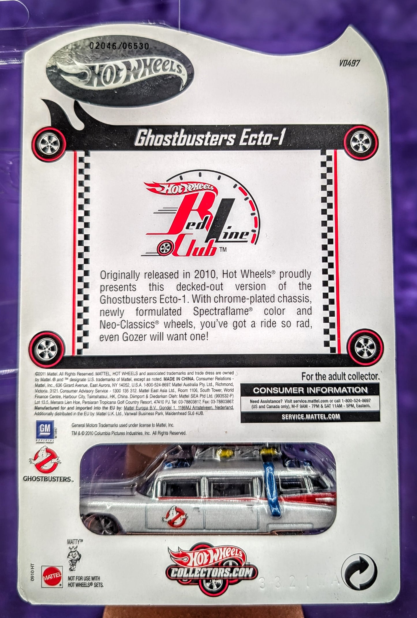 Hot Wheels RLC Ghostbusters Ecto-1 #02046/6530 - 2012 Red Line Club