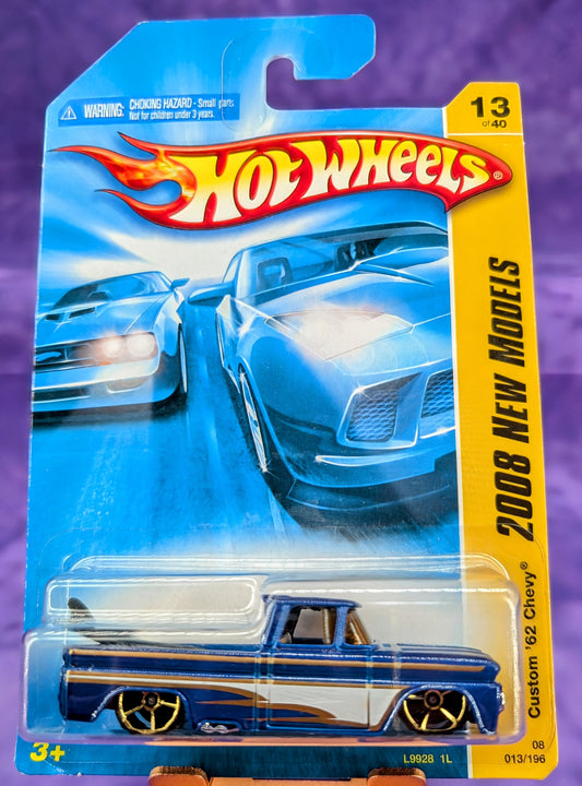 Hot Wheels Custom '62 Chevy Truck w/ Surfboard – 2008 New Models - Mainline