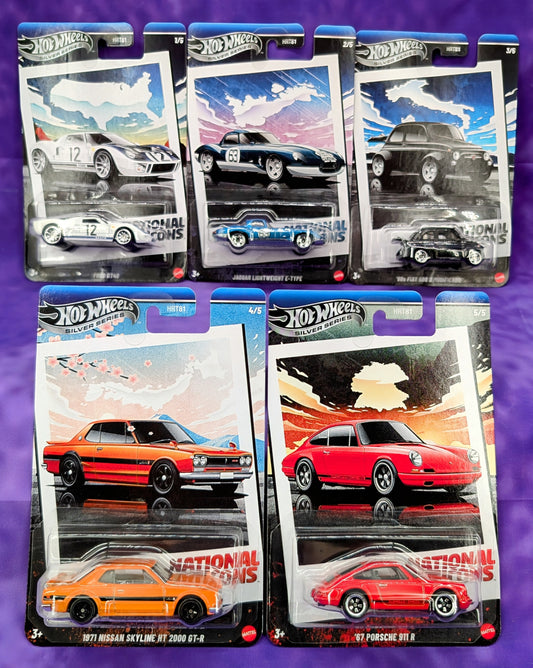 Hot Wheels National Icons Set of 5 Cars - Silver Label