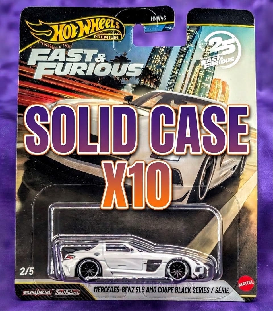 Hot Wheels Mercedes-Benz SLS AMG Coupé Black Series - Fast and Furious - Premium  - Solid Case (10 Count)
