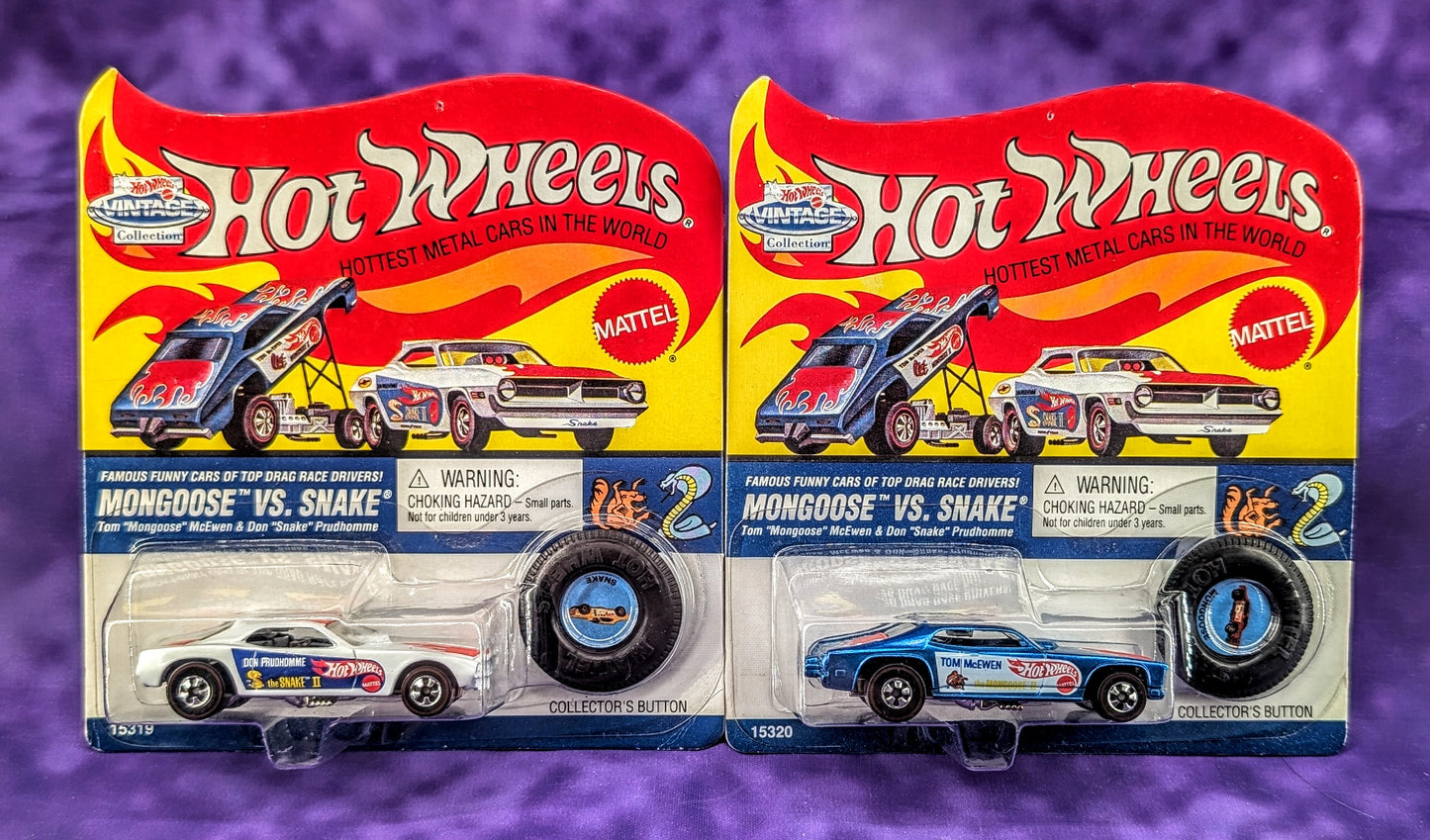 Hot Wheels Mongoose Vs Snake - Set of 2 - Vintage Collection Series II - 1 of 10,000
