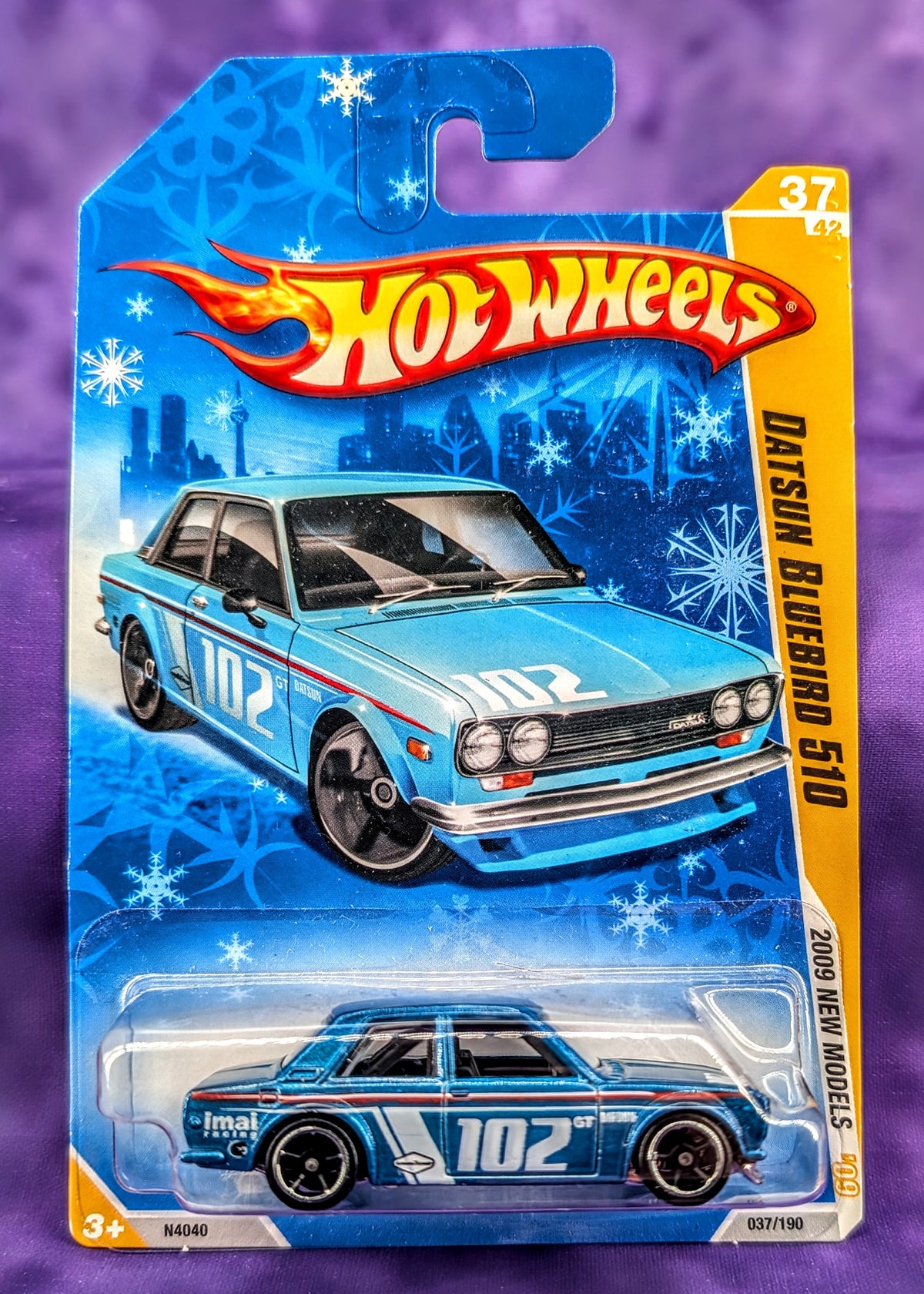 Hot Wheels Datsun Bluebird 510 - 2009 New Models - Snowflake Card